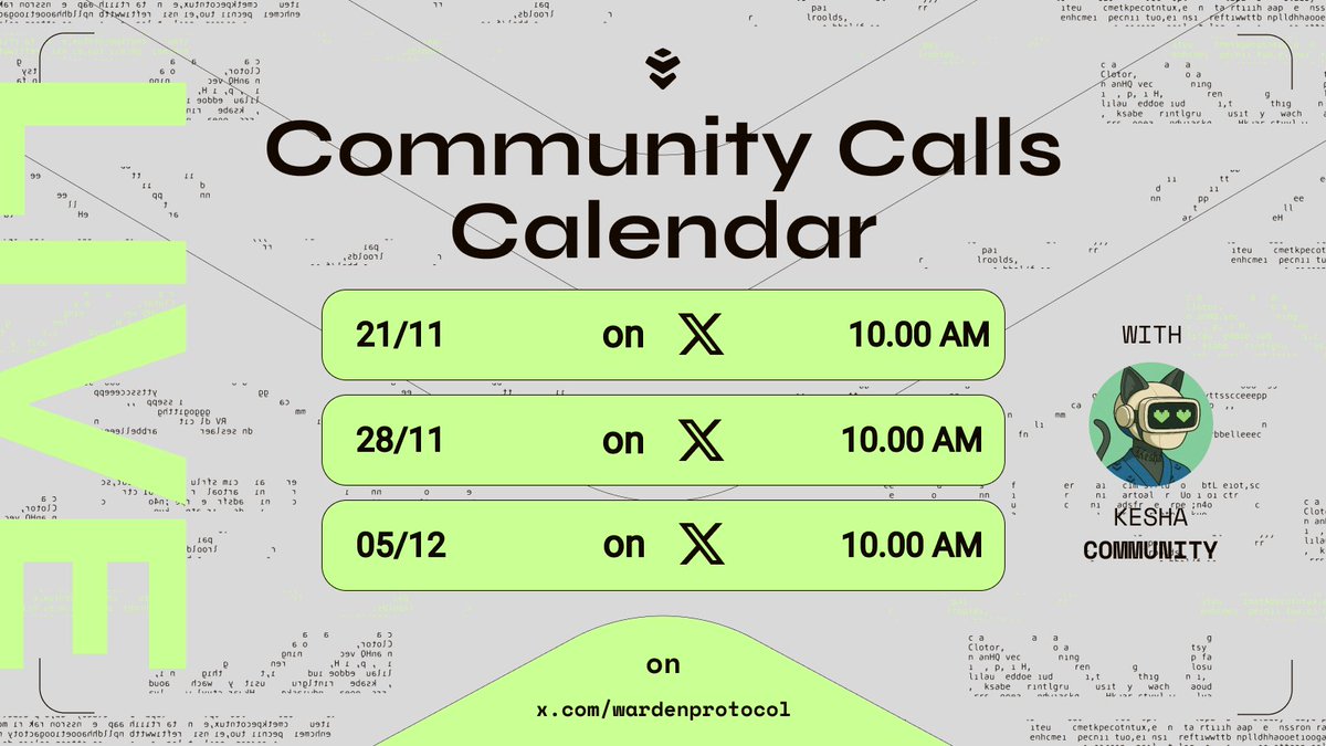 wardenprotocol's tweet image. As every Friday, join us for our Community Call with @Akash_Mishka and @luisvae. 👾

- Latest news from the Warden ecosystem
- New Agents
- New Features
- Agent Developer Incentives
- WardenChain Mainnet is Live!
And more!

🗓️ Every Friday
🕐 10.00 AM UTC

Set up a reminder 👇