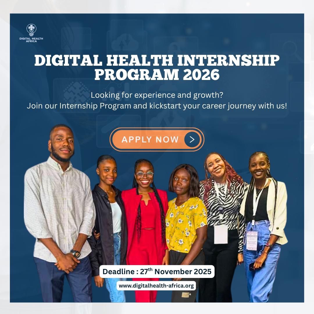 🚨 Calling young African changemakers! Apply for the Digital Health Africa Internship 2026 🌍
🎯 Media | Tech | Research | Youth Engagement 🧠Remote | 6 months | Mentorship | Portfolio
🗓️ Deadline: Nov 27, 2025
🔗 Apply: wp.me/p23f03-hld
#DigitalHealthAfrica #Internship