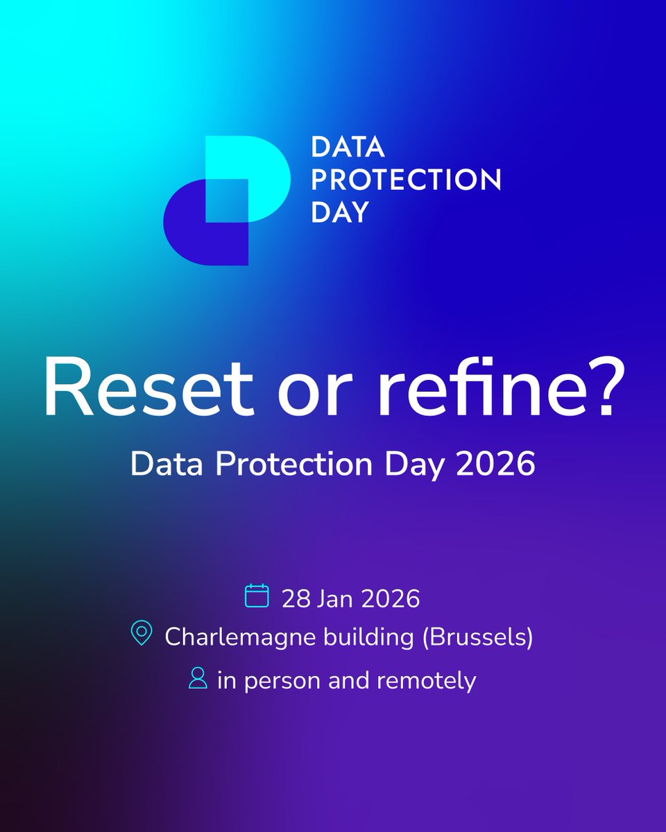 EU_EDPS's tweet image. 🗓️Save   the date: #DataProtectionDay2026! #EDPS &amp;amp; @coe invite you to celebrate it with us &amp;amp; discuss the modernising #Convention108+ that sets a global   privacy standard &amp;amp; future of #GDPR. It&apos;s time to reflect on Europe&apos;s leadership.
🔗Register:   data-protection-day.eu