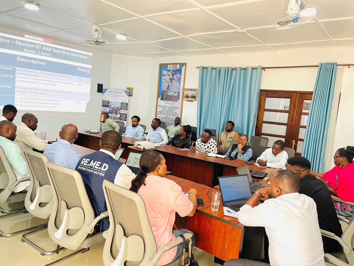 remeddrc's tweet image. #SudKivu:
@remeddrc a présenté les principaux résultats du mécanisme de gestion des plaintes mis en œuvre durant la 1ʳᵉ phase du projet Polio, en collaboration avec la DPS et l’ @UNICEFDRC.
C’était lors de la réunion mensuelle du groupe de travail AAP à @UNOCHA_DRC /Sud-Kivu.