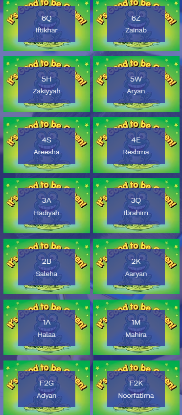 Our Good to be Green achievers for this week🐸