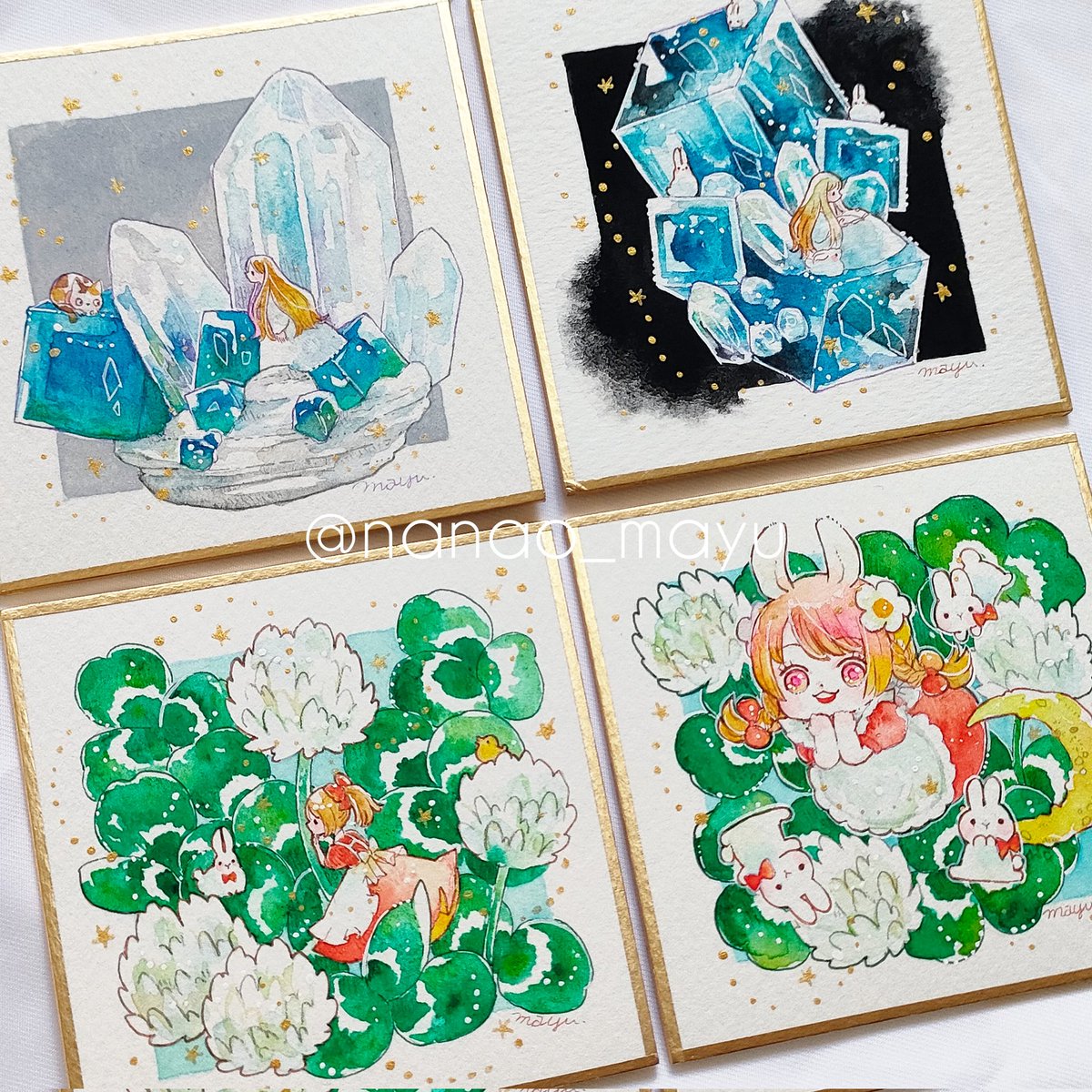 豆色紙(75×75mm)/ホワイトワトソン/透明水彩・アクリル #コミティア154