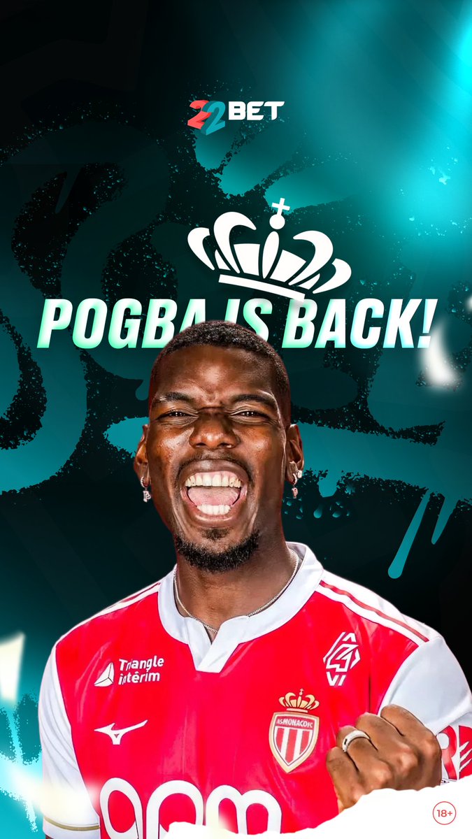 22bet_ghana's tweet image. After a long wait, Pogba is set to make his return for AS Monaco this weekend.

All eyes will be on him – new chapter, same superstar name. 👀

How many of us are backing Pogba to light things up on his comeback?

#POGBACK