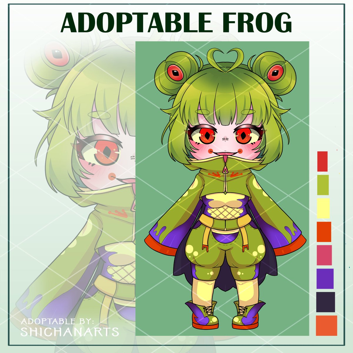 Adoptable sale 1/2!  
Selling them for lower prices~ 

 Frog -$15 
Fox -$20 
Mantis -$15 
Sea -$15  

Dm me if you are interested~ Thank you!