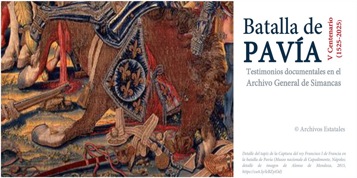 📜Acércate a los documentos del #ArchivoSimancas (<a href="/culturagob/">Ministerio de Cultura</a>) sobre la #BatallaDePavía, gran éxito militar de las tropas imperiales de👑Carlos V sobre el ejército de👑Francisco I de Francia, que acabó capturado por un vasco, un gallego y un granadino.

🔗cultura.gob.es/cultura/areas/…