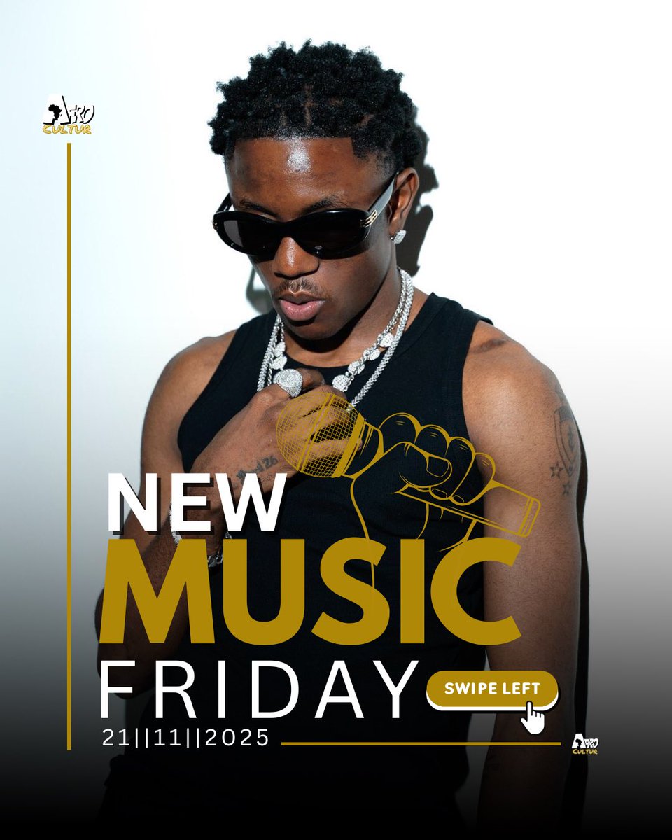 afrocultur's tweet image. Afrocultur New Music Friday💛

Cover Artist : Victony &amp;amp; Wizkid

New Music from⤵️
Victony 
Tems
Wizkid
Odeal 
6uff
Ayomaff 
King Promise 
Davido 
King Perry 
Tekno 
And More…
#NewMusicFriday #TGIF