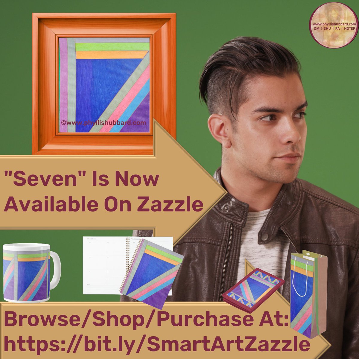 GetRadiant's tweet image. Get Some 7 In Your Home - “Seven” (bit.ly/SevenWrap) features mathematical patterns that are in alignment with the fundamental designs of the universe, color therapy and represents a state of higher consciousness. Get The Full Collection At: bit.ly/SmartArtZazzle.