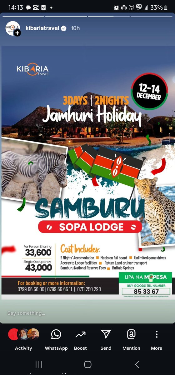 Jamhuri is a reminder of what freedom feels like.
And sometimes, freedom looks like packing a bag and letting Kenya show you her beauty. 🇰🇪

From 12th to 14th December, we’re taking you on a Jamhuri escape that restores, refreshes and reminds you why this country is magic.