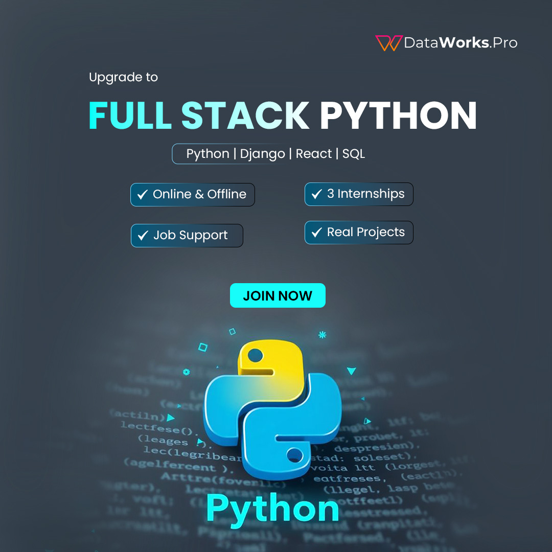 dataworks27's tweet image. Break Into IT with the Most Demanded Full Stack Python Program! 📈

#FullStackPython #PythonDeveloper #LearnPython #Django #ReactJS #SQL #PythonTraining #SoftwareDeveloper #ITCareers #DataworksPro #ProgrammingLife #CodingJourney #TechSkills #JobSupport #Internships #RealProjects