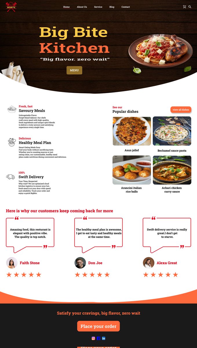Glory_21web3's tweet photo. I just designed a clean website for BigBite kitchen with a user friendly interface.
#8for8 with chaindustry https://t.co/nOgJ7fhzp1