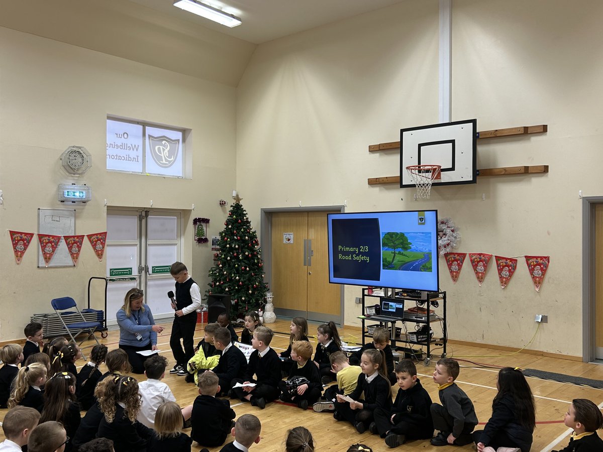 StPatricksRCPS's tweet image. We are so proud of P2/3 who led our assembly on Road Safety this week. Make sure you complete your competition entry as we have lots of prizes to award! 💛🖤💛#stpatsproud