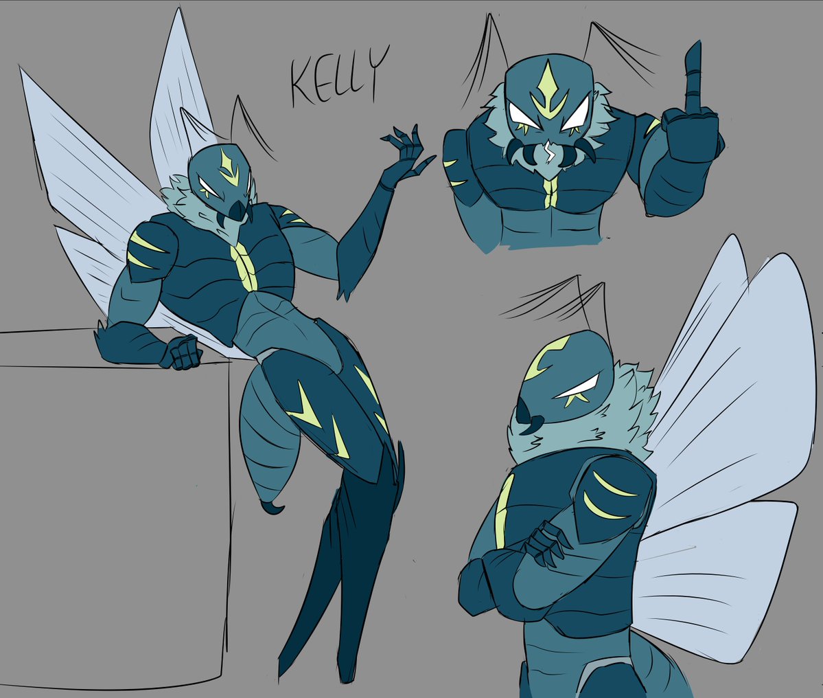 m_rehner's tweet image. Mindlessly drew this guy while listening to history and I guess he&apos;s a new oc now, and what the hell I&apos;ll put him on the same plane of existence with Holloway

#bugoc #bugfables