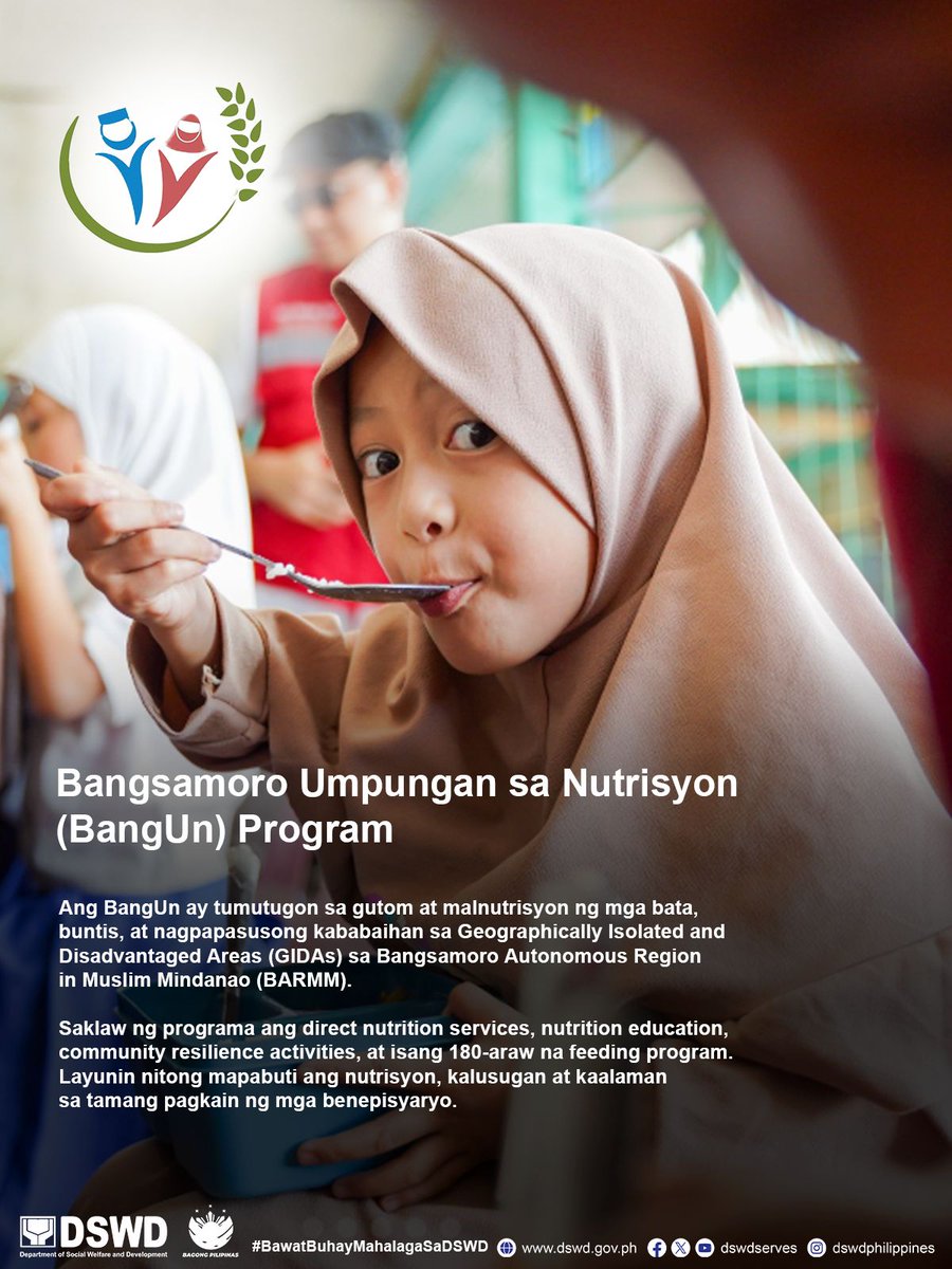 dswdserves's tweet image. Mga Programa ng DSWD Laban sa Kagutuman!

Sa pamumuno ni DSWD Secretary @rex_gatchalian at gabay ni Pangulong Ferdinand R. Marcos Jr., pinagtitibay ng DSWD ang laban kontra kagutuman sa bansa sa pamamagitan ng malawak at epektibong programa para sa bawat pamilyang Pilipino.…