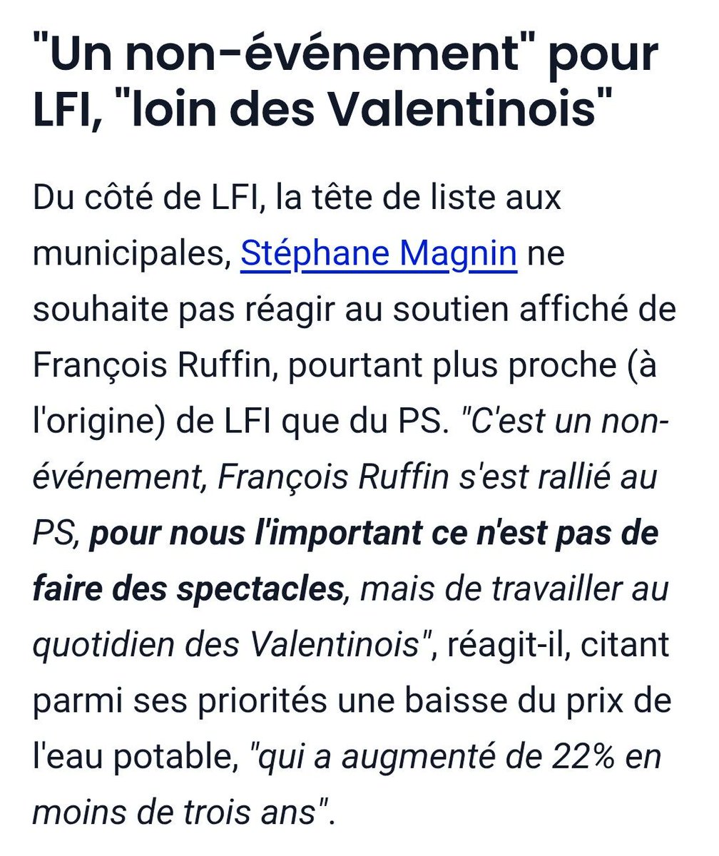 JimmyLevacher26's tweet photo. Quand @Francois_Ruffin vient soutenir à @VilledeValence  le candidat PS contre LFI alors que ce même PS a comme colistier le collab du co-rédacteur de la loi Duplomb.. la meilleur réponse donnée est celle du candidat de l'Union de @GepValence et de LFI Stéphane Magnin : https://t.co/P91Lr4ouGU