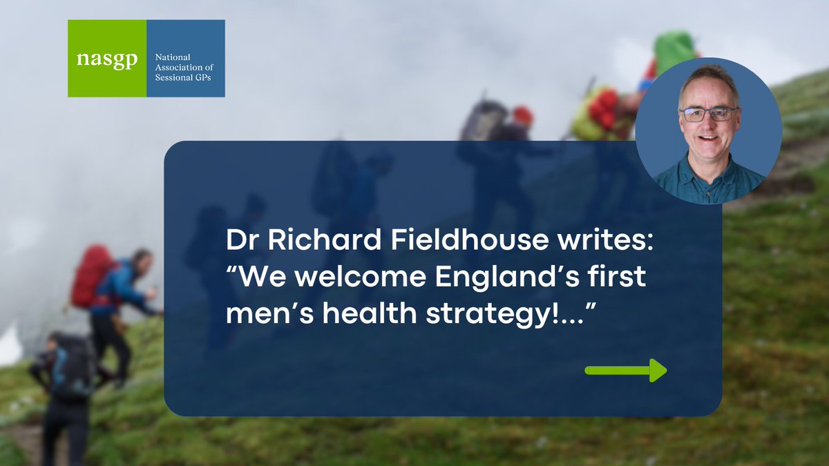 NASGP's tweet image. Welcoming England’s first Men’s Health strategy! Launched Weds

@rafieldhouse @rcgp #TeamGP #GeneralPractice #PrimaryCare #MensHealth