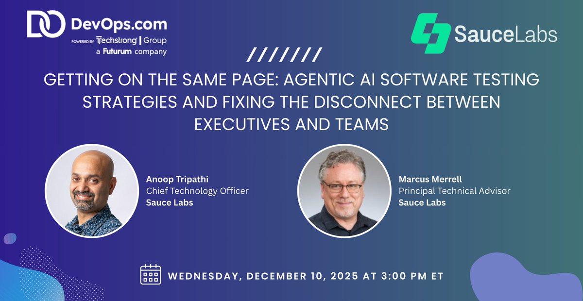 devopsdotcom's tweet image. As organizations accelerate AI adoption, a growing disconnect is emerging between executive expectations and what software testing teams can realistically deliver. Misalignment around agentic AI, testing requirements, and automation strategy is already leading to stalled…