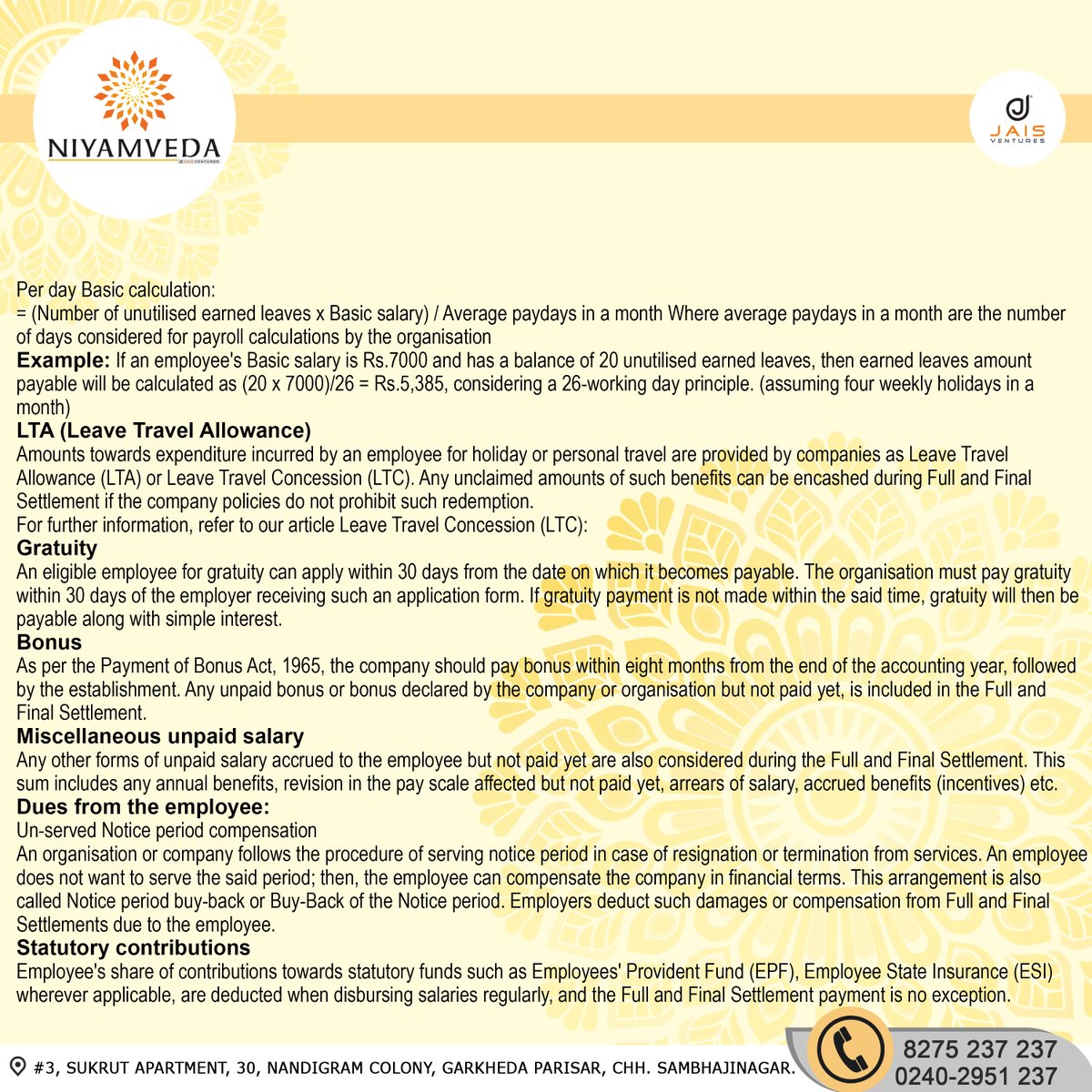 niyamveda's tweet image. Full and Final Settlement 
#professionaltaxservice #payrollsupport
#payrollsolutions #payrollservice #humanresources #humanresourcesmanagement #humanresourcesconsulting #humanresourcesconsulting