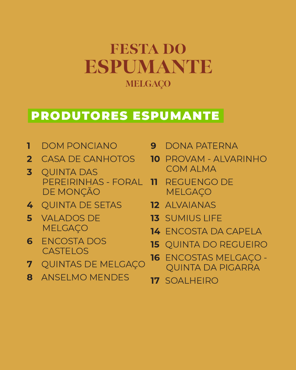 mun_melgaco's tweet photo. A Festa do Espumante reúne 17 produtores de espumante, 10 produtores locais e 2 restaurantes.
Três dias para descobrir os sabores e o trabalho de quem valoriza o território.

Consulte todos os expositores e o programa completo em https://t.co/TNij1iKr6p
 #FestadoEspumante https://t.co/kHuAJlCAEc