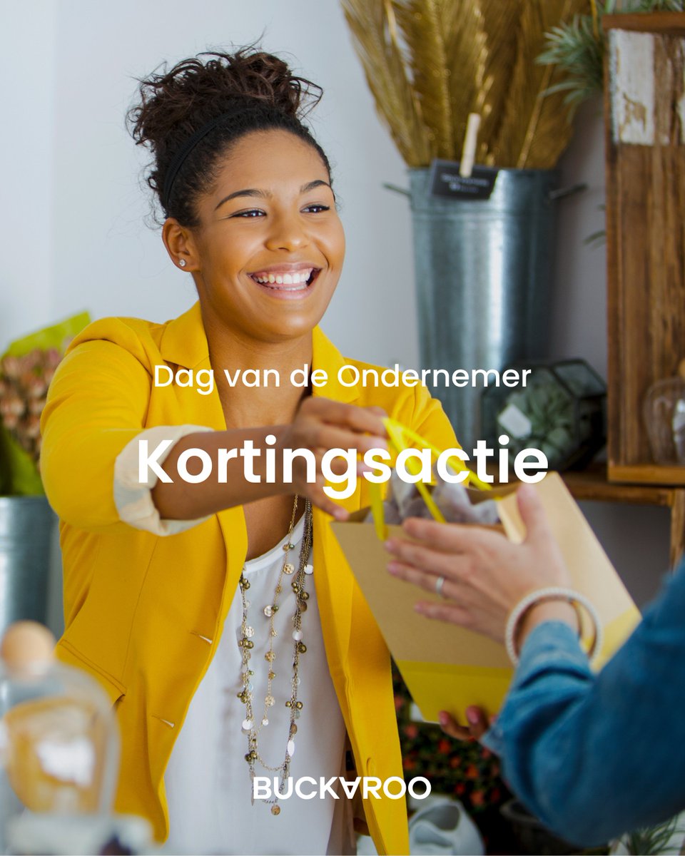 🎉 Vandaag vieren we de Dag van de Ondernemer.

💙 Speciaal op deze dag krijg je 20% korting op al onze pinapparaten. Gebruik de code dagvandeondernemer bij je bestelling.

De actie geldt voor nieuwe én bestaande klanten. 
 
#DagvandeOndernemer #Buckaroo #Pinautomaat  #POS