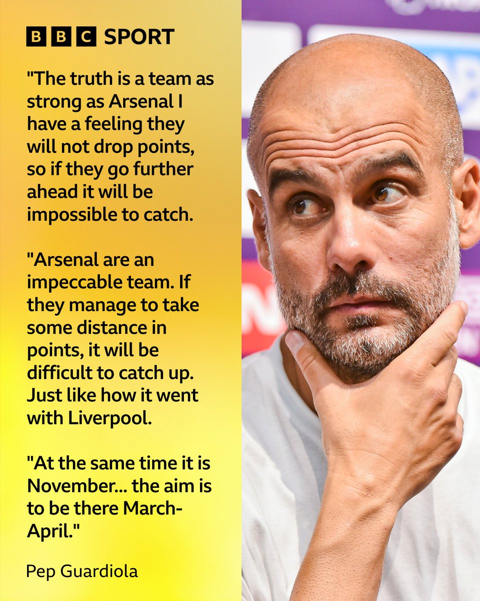 karthikadhaigal's tweet image. Pep Guardiola on Arsenal

@BBCSport