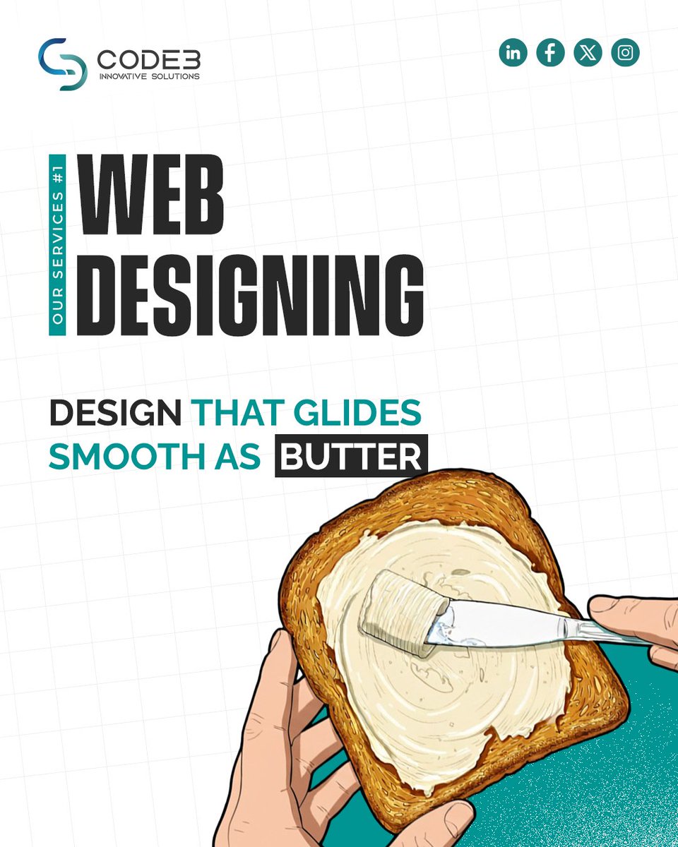 code3is's tweet image. Design that feels effortless. Web experiences that glide as smooth as butter.

Our services
• Web design and development
• UI and UX
• Branding
• SEO
• Google and Meta ads
• Social media marketing

#WebDesignHistory  #UIUXDesign  #Branding #DigitalMarketing  #SEO