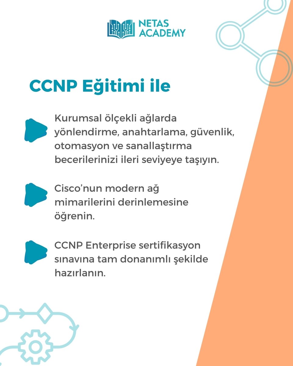 NetasTR's tweet image. Dijital dünyanın omurgası ağ teknolojileriyle şekilleniyor — siz de bu dönüşümün bir parçası olun! 🌐​
🚀 Ağ uzmanlığında kariyerinizi bir üst seviyeye taşımak için şimdi kayıt olun!​
📩 Detaylı bilgi: netasacademy.com