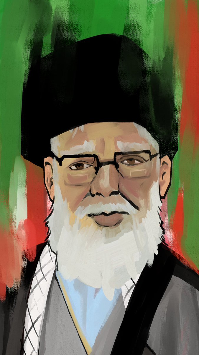 Practise painting of Ayatollah Seyyed Ali Khamenei for  absolutely no reason at all