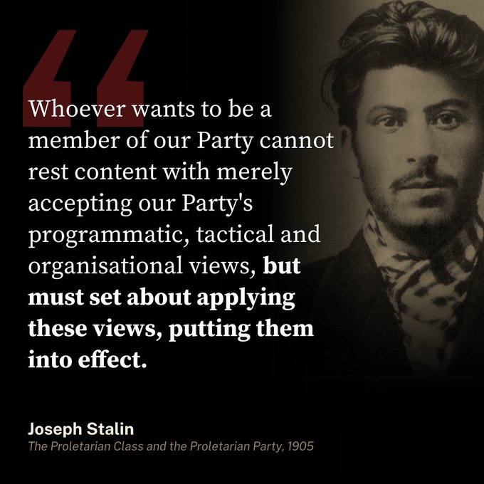 pycpim's tweet image. To truly build our movement, commitment means action- not just agreement. Comrade Stalin. 

#ProletarianParty #Communism #CPIM