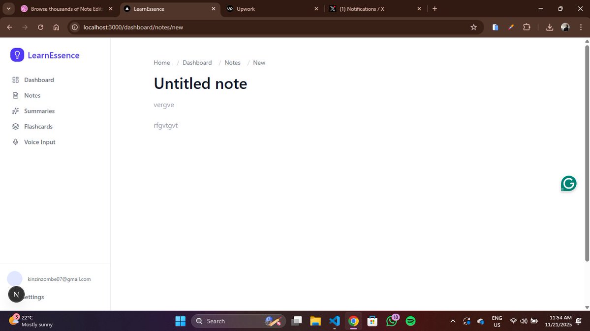 codewithkin's tweet image. Building LearnEssence, a platform that solves 1 BIG problem for students:

Reading things that don&apos;t come in the exam

It does this by distilling lecture content (via voice capture or copy / paste), generating notes that are laser-focused on key points and finally:

Creating…