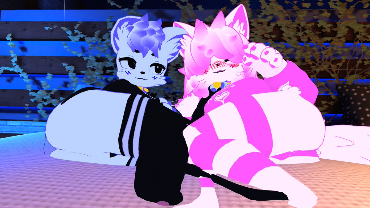 Pixelocity13's tweet photo. Blushy boyyyy~~~ 
@Not_Lemonyy 
#vrchat #furry https://t.co/Q2KVXFDZ3S
