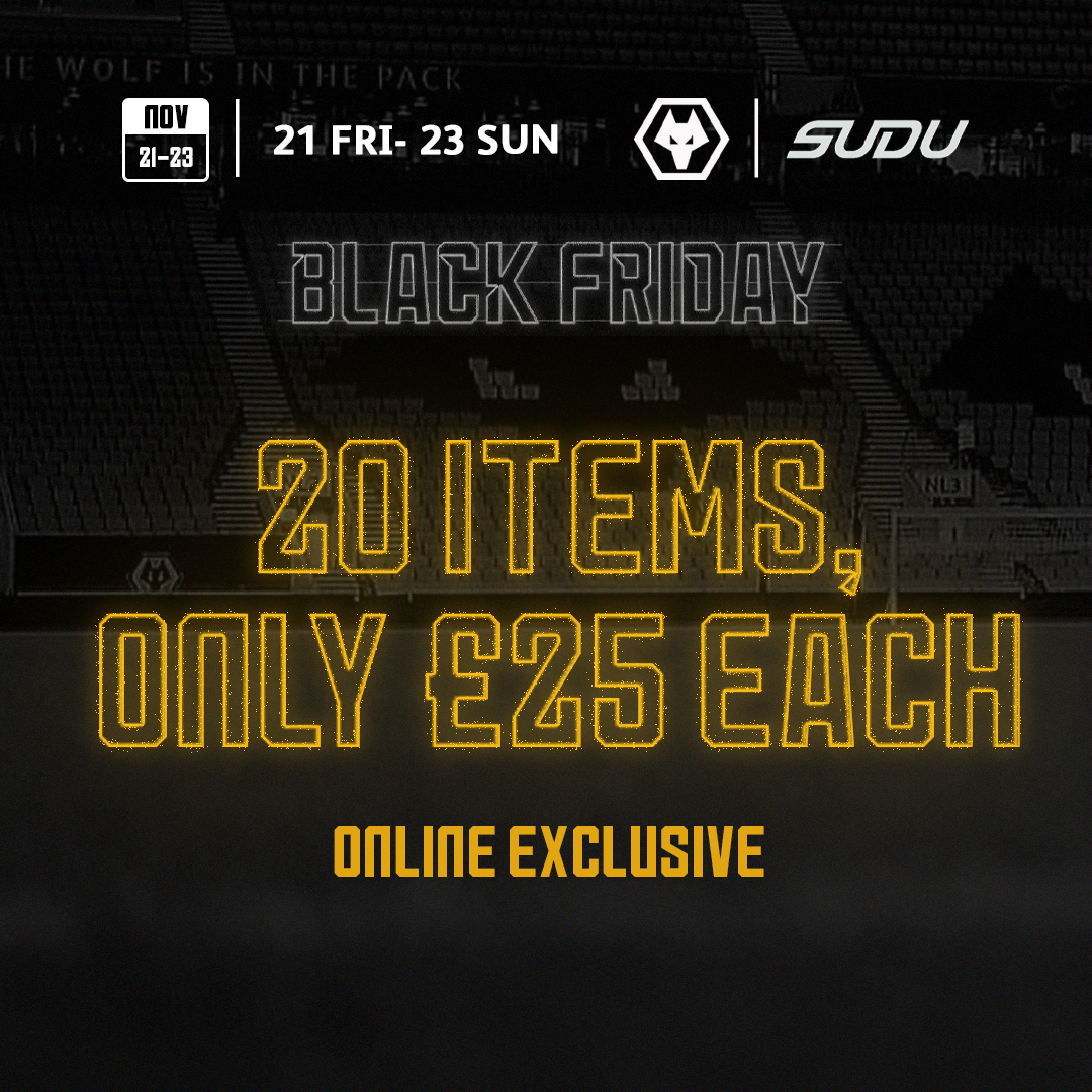 Wolves's tweet photo. 20 items are now only £25 each when shopping online 🛍️