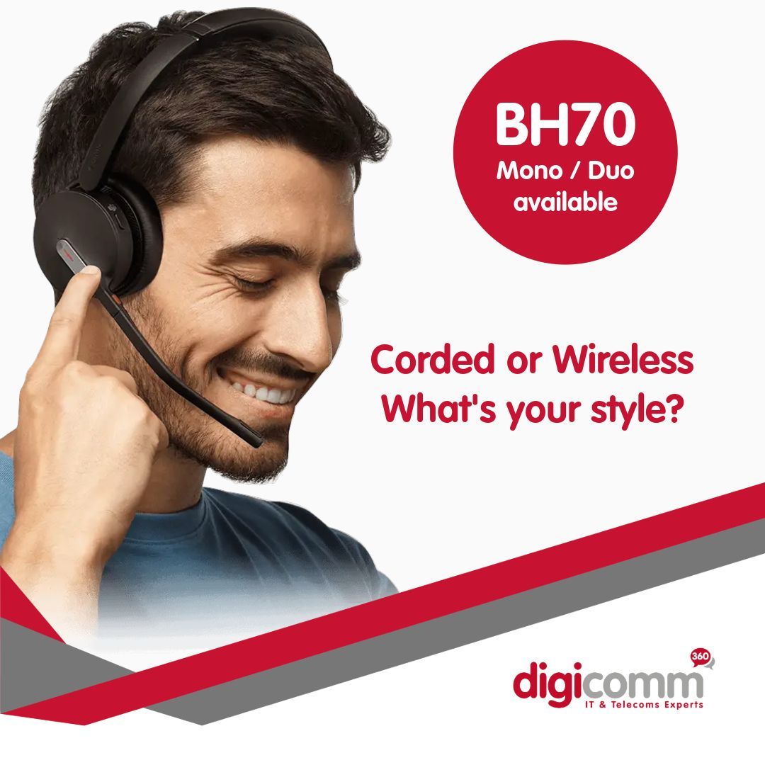 Some prefer the reliability of a cord.
Others love the freedom of wireless.
Whatever your preference, Digicomm360 has the perfect headset for you.

Check out the full range 👇
digicomm360.com/telephone-head…

#WirelessHeadset #WiredHeadset #VoIP #Connectivity #TechThatWorks #Digicomm360