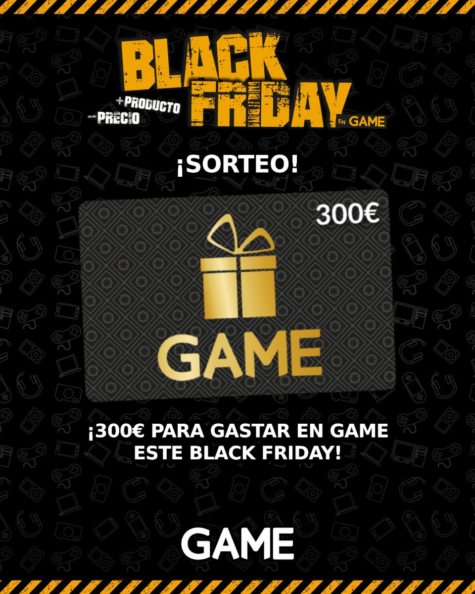 VideojuegosGAME's tweet image. ⚫ ¡Sorteamos 300€ de saldo GAME para gastar este #BlackFridayGAME!
.
🔁 REPOSTEA o CITA esta publicación.
👥 Sigue a @videojuegosGAME.
💬 Comenta, menciona a un AMIG@ con #BlackFridayGAME y cuéntanos qué promoción de nuestro Black Friday te gusta más.
⏱ Participa hasta las…