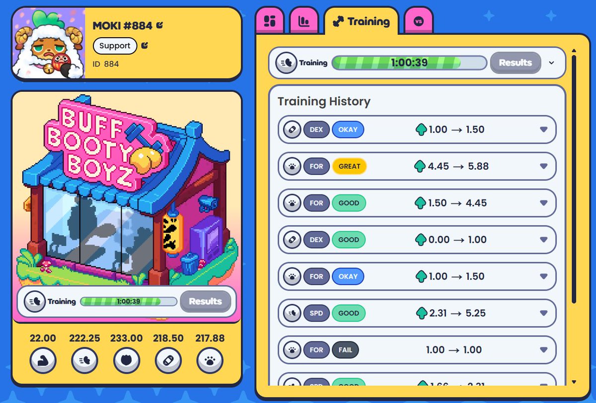 🔥 #MyMokiChampion: MOKI #884 – BUFF BOOTY DEMON DAY 2 POWER-UP! TOP 100 INCOMING! 🏆🍑💥

🚨 Preseason Day 2 <a href="/Moku_HQ/">Moku✨</a>  – Grinding nonstop at Buff Booty Boys Z. SPD &amp; FOR rolling GREAT, demon mode activated!

From rank 3000+ → TOP 332+ (update your W-L, ~10W-4L, 30+ gacha balls,