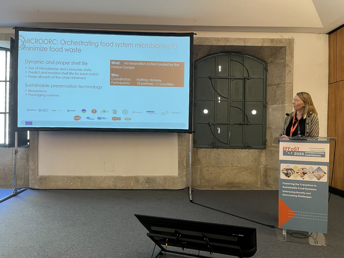 microorcproject's tweet photo. @microorcproject was represented at #EFFoST2025!
Keynotes by Joana Barbosa (UCP), Solveig Langsrud (Nofima) &amp; Véronique Zuliani (Novonesis) shared insights on #food safety, sustainability &amp; waste reduction, driving innovation in future food systems 🔗 https://t.co/ck5Nw8nXUT https://t.co/x5aRChyL7Z