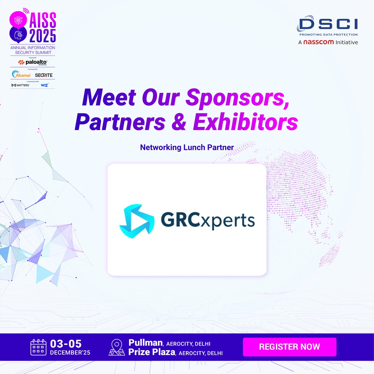 DSCI_Connect's tweet image. #AISS2025: We are delighted to announce GRCxperts as Networking Lunch Partner for the 𝐍𝐚𝐬𝐬𝐜𝐨𝐦-𝐃𝐒𝐂𝐈 𝐀𝐧𝐧𝐮𝐚𝐥 𝐈𝐧𝐟𝐨𝐫𝐦𝐚𝐭𝐢𝐨𝐧 𝐒𝐞𝐜𝐮𝐫𝐢𝐭𝐲 𝐒𝐮𝐦𝐦𝐢𝐭 2025.

Join us to meet top industry leaders, partners, and innovators under one roof as we explore the…