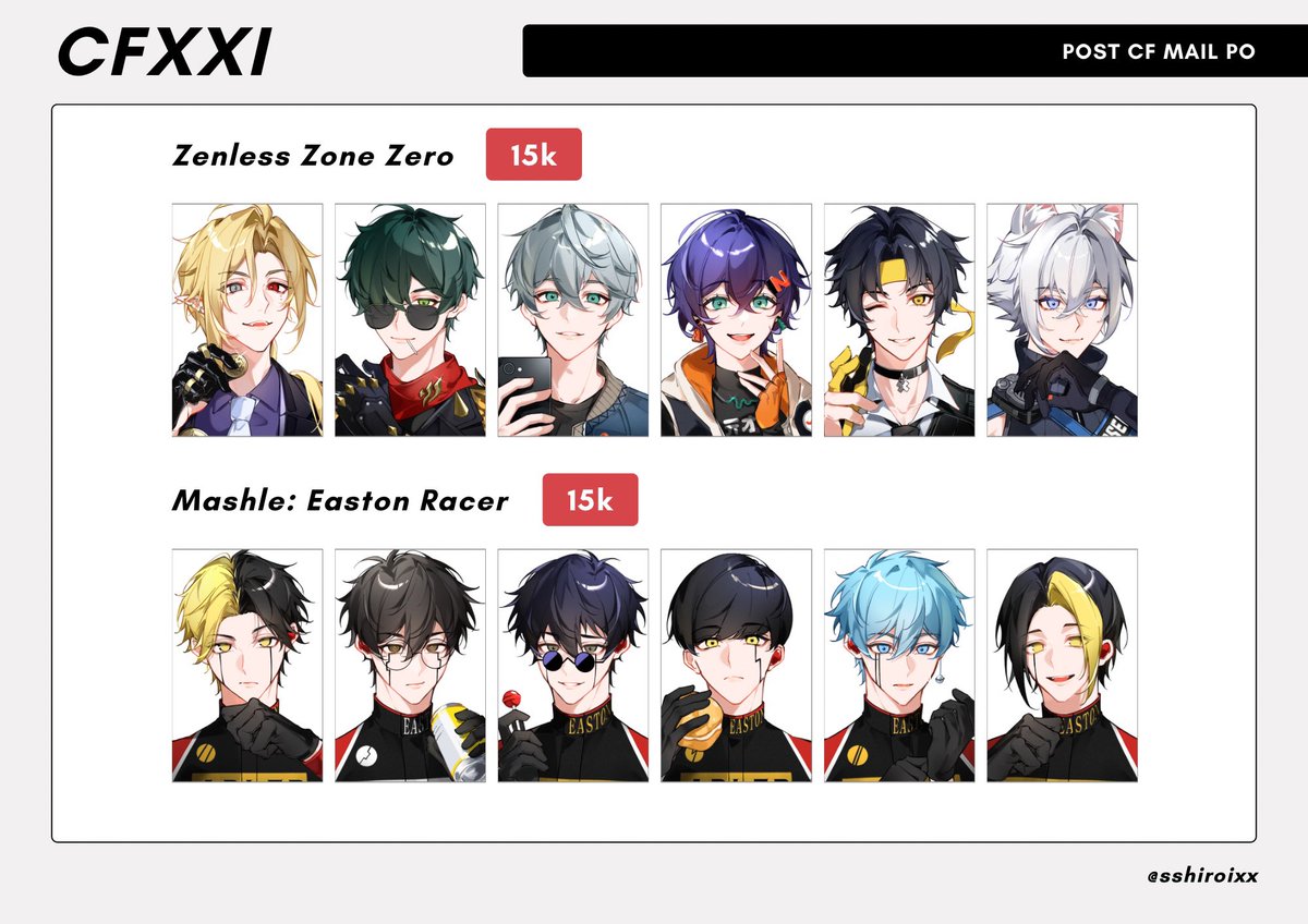 sshiroixx's tweet image. [RT and share🤍]

Post CF21 Mail Pre-Order by @sshiroixx is open🤍

🗓 Nov 21-Nov 26
💖 BLLK, WBK, OHSHC, Genshin Impact, DCST, ZZZ, Mashle, Sakadays, Kaiju8, HQ
🌎 GO please DM first!

#CF21 #CFXXI