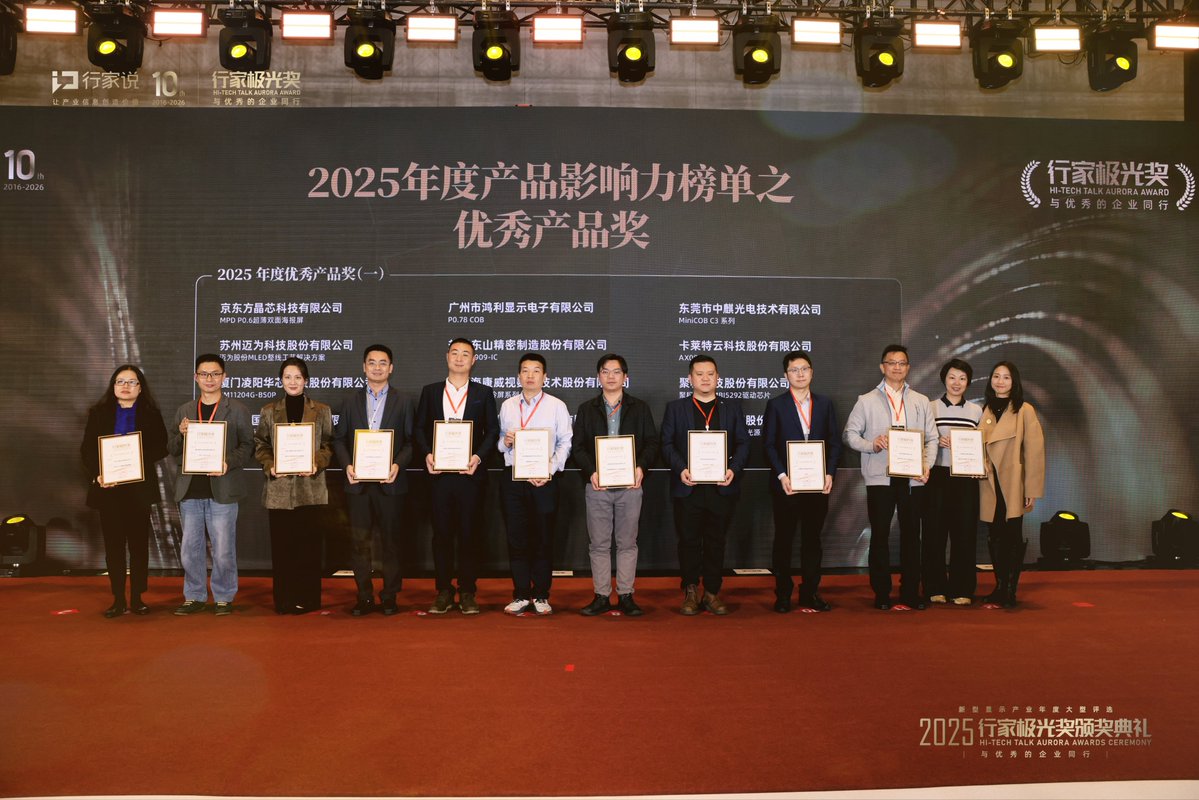 colorlightcloud's tweet image. Good news from the 2025 HI-TECH Talk Aurora Award Ceremony!

We&apos;re excited to share that Colorlight LED has been honored with the HI-TECH Talk Aurora  Enterprise Influence Award in LED Control, while the #AX08 has proudly earned the title of Outstanding Product.

#Colorlight