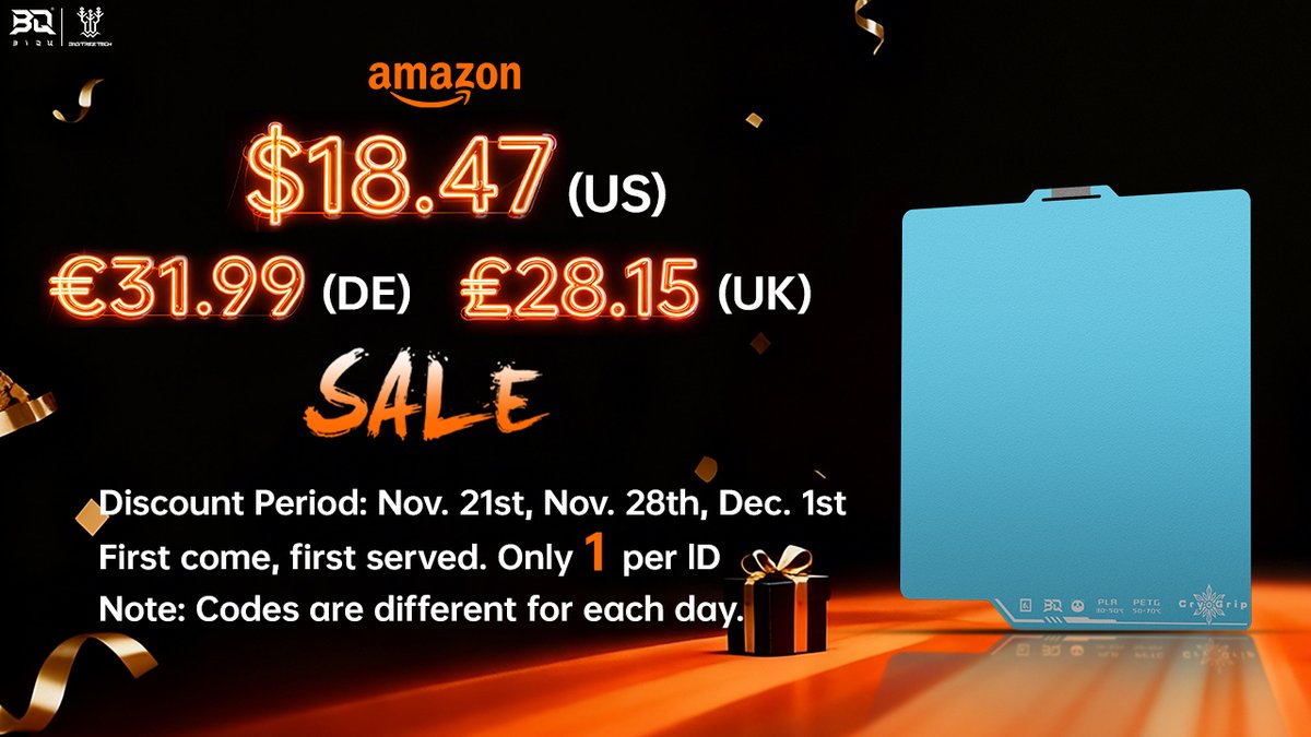 BigTreeTech's tweet image. 🔥𝐁𝐥𝐚𝐜𝐤 𝐅𝐫𝐢𝐝𝐚𝐲 𝐒𝐩𝐞𝐜𝐢𝐚𝐥: 𝐆𝐞𝐭 𝐘𝐨𝐮𝐫 𝐂𝐫𝐲𝐨𝐆𝐫𝐢𝐩 𝐏𝐫𝐨 𝐅𝐫𝐨𝐬𝐭𝐛𝐢𝐭𝐞!🔥

If you’ve been wanting that low-temp magic and those effortless pop-offs after cooldown, this is the upgrade you’ll love.🚀

Don&apos;t miss our exclusive Black Friday offer on the…