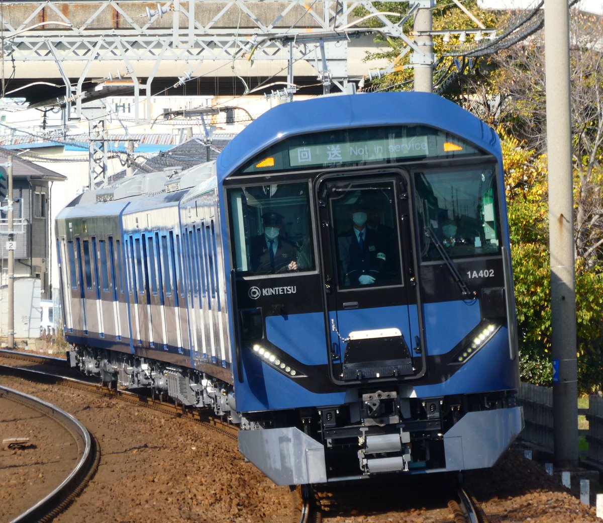 近鉄1A系が名古屋線でのハンドル訓練が始まったようで 海山道駅にて
