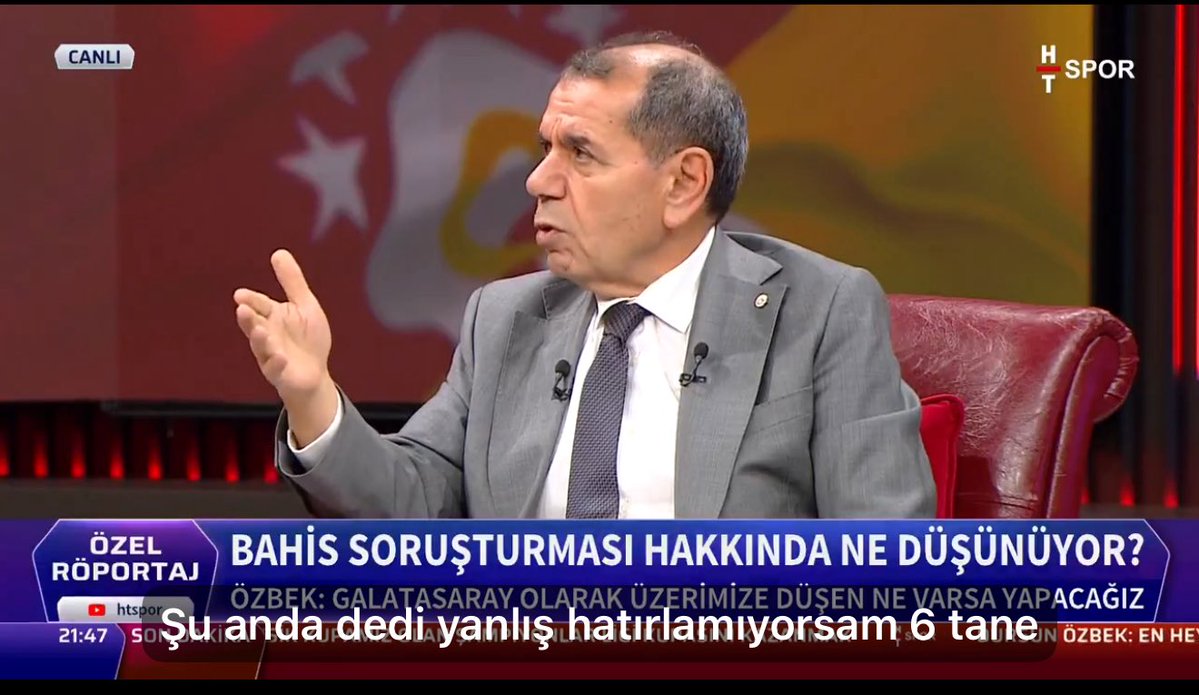 Bahis olayları patlak verdiği günden beri Dursun Özbek dışında hiç bir kulüp başkanı konuşmuyor Dursun Özbek neden bu kadar tedirgin? Neden sadece o konuşuyor?:))))