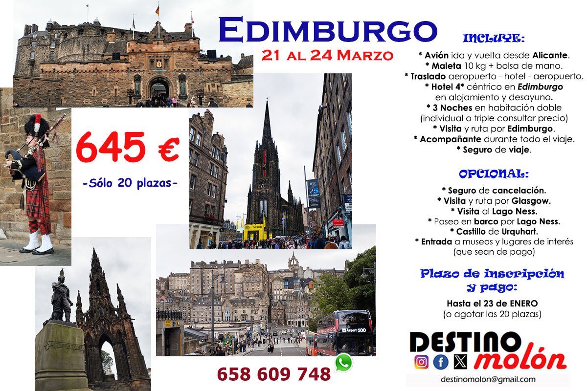 Vicente_Capape's tweet image. Nuevo Destino Molón‼️

🏴󠁧󠁢󠁳󠁣󠁴󠁿 Edimburgo, ciudad impresionante.

📆 21 al 24 de marzo
🎟️ 645 €

@DestinoMolon #Edimburgo #Edinburgh #Escocia #Scotland #Viaja #Vive #Sueña #Disfruta