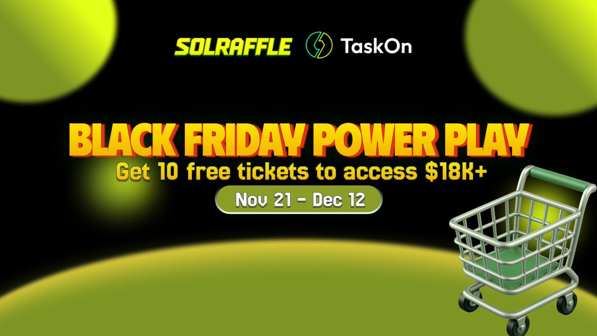 🚨 Black Friday SOL Power Play!

Win 10 FREE Lottery Tickets &amp; claim your share of the $100+ SOL Raffle Prize Pool!

How to Enter: Complete all quests on our <a href="/taskonxyz/">TaskOn | Ultimate Web3 Community Growth Platform</a> space.

10 random winners from the leaderboard will receive the prize: 10 free tickets for instant entry into