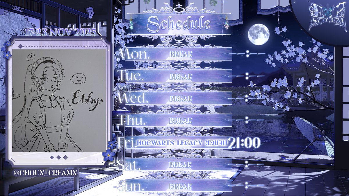 🦋ตารางไลฟ์ จันทร์ที่  17 พ.ย. - อาทิตย์ที่  23 พ.ย. 2025
🪄Hogwarts Legacy ตอนจบ

🖌️:<a href="/Choux_creamx/">Choux ♡ การศึกษาต้องการจะจัดการคุณ</a> 

#VtuberTH #Ebsolem_Art #Ebsolem_Moment #Wonder_Story