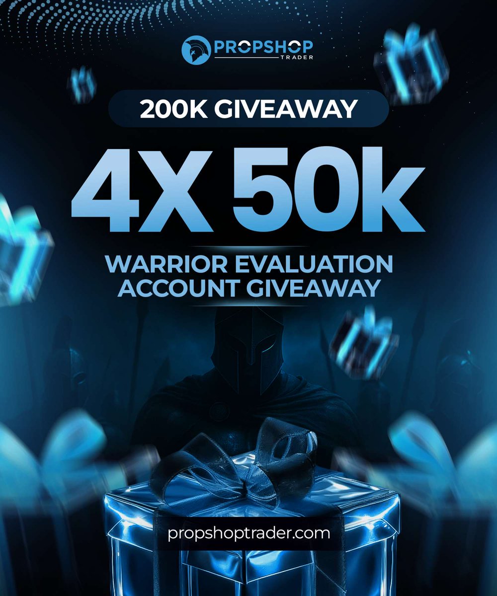 4 x 50,000$ giveaway.

Steps to participate 👇:
1. Follow <a href="/PropShopTrader/">PropShopTrader</a> and us.
2. Like retweet and tag three friends in comments. 
3. Post all screenshot proof in our discord discord.gg/SM52Ys3ZtW

4. Winners will be selected in discord via spin.
