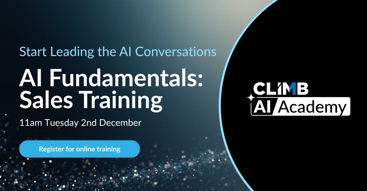 climbcs_ie's tweet image. 🌟 Step up your AI knowledge &amp;amp; transform how you engage customers today! 🌟 

📅  11am, Tuesday 2nd December
🌐 100% online
👉 event.on24.com/wcc/r/5113878/…

#ClimbAIAcademy #AITraining #ChannelSales #AIFundamentals #TheClimbWay