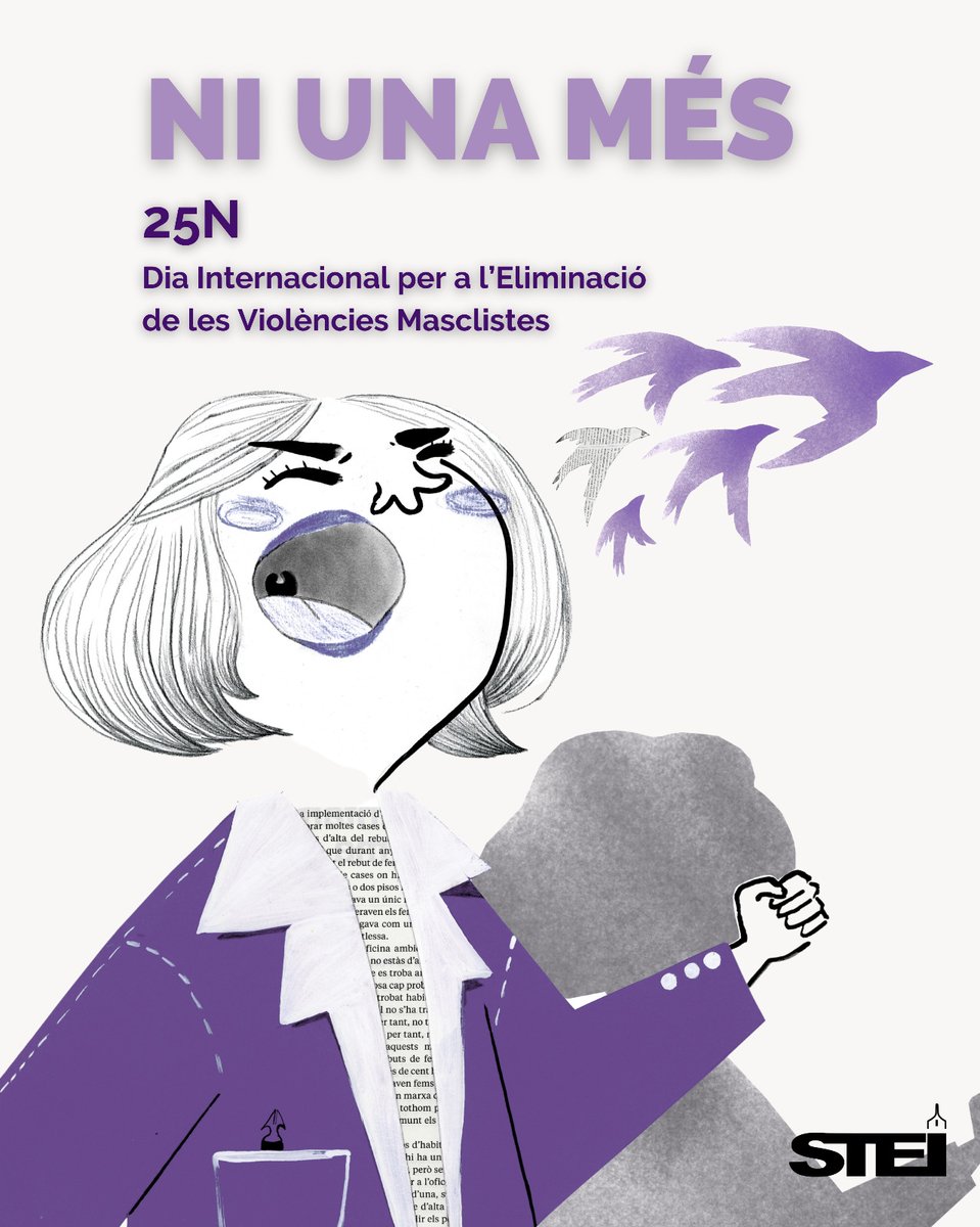 sindicatSTEI's tweet photo. 🟣25N - S'acosta el Dia mundial contra la violència masclista. 

Els feminicidis són la punta de l’iceberg d’una realitat estructural que travessa la nostra societat. 

Llegeix el manifest de l'STEI ⬇️

https://t.co/cjG1qGIUIu https://t.co/NzrxIUxLkK