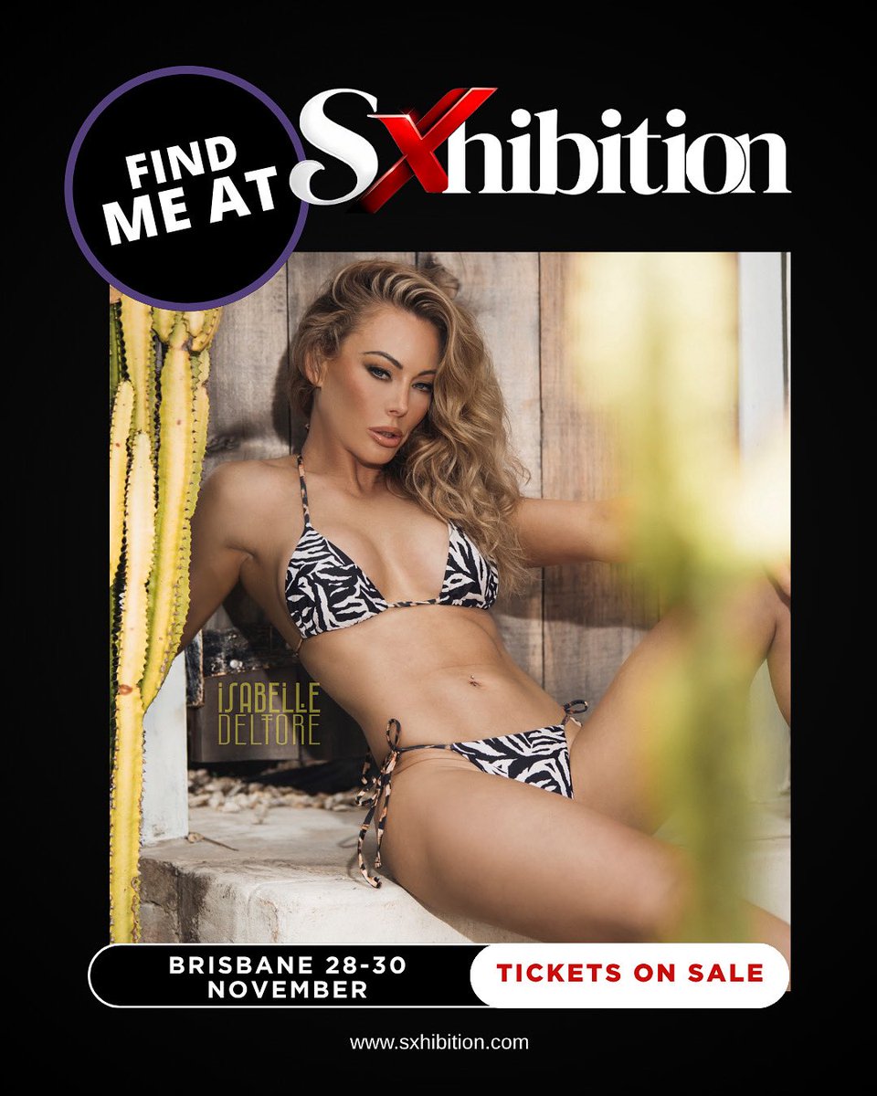 IsabelleDeltore's tweet image. Brisbane!  Next weekend @sxhibitionau is on!  I can’t wait to meet you all ❤️
TICKETS:
🩷 tinyurl.com/4c9x5sfa 🩷