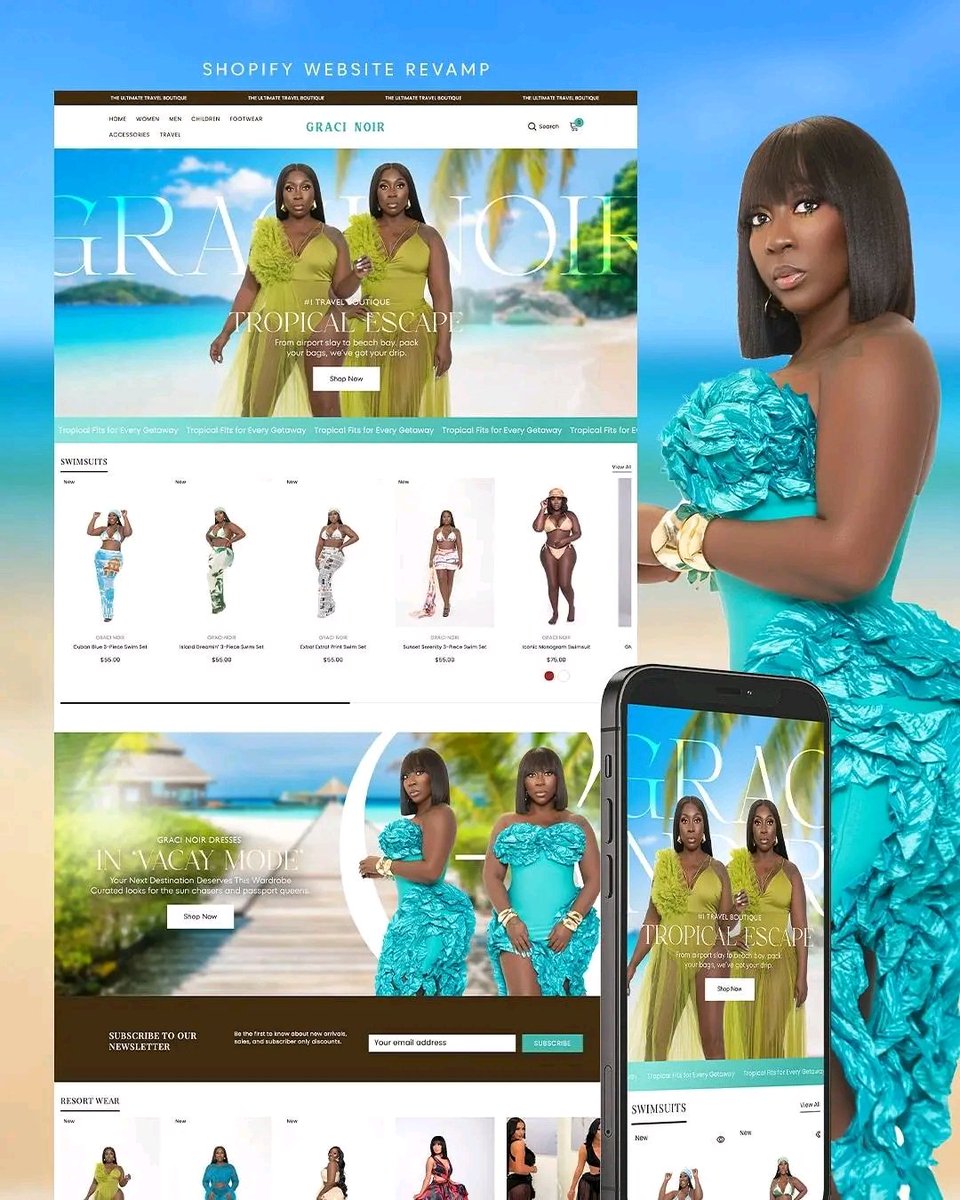 corelinkmedia_'s tweet image. Just revamped GraciNoir’s Shopify store — clean, modern, and built to convert. 💻✨
Your online store deserves this kind of glow-up.
DM me if you’re ready for a transformation.

#ShopifyDesign #EcommerceDesign #PromzyDesign #corelinkmedia