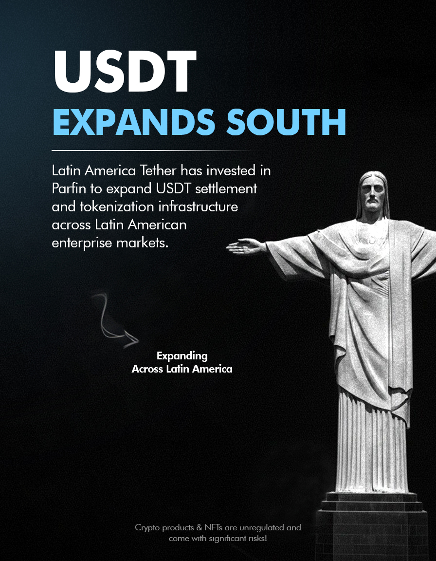 fynzonteam's tweet image. Latin America Tether has invested in Parfin to expand USDT settlement and tokenization infrastructure across Latin American enterprise markets.

#usdtether #latinamerica #tether #blockchain #tokenization #fintech #digitalassets
